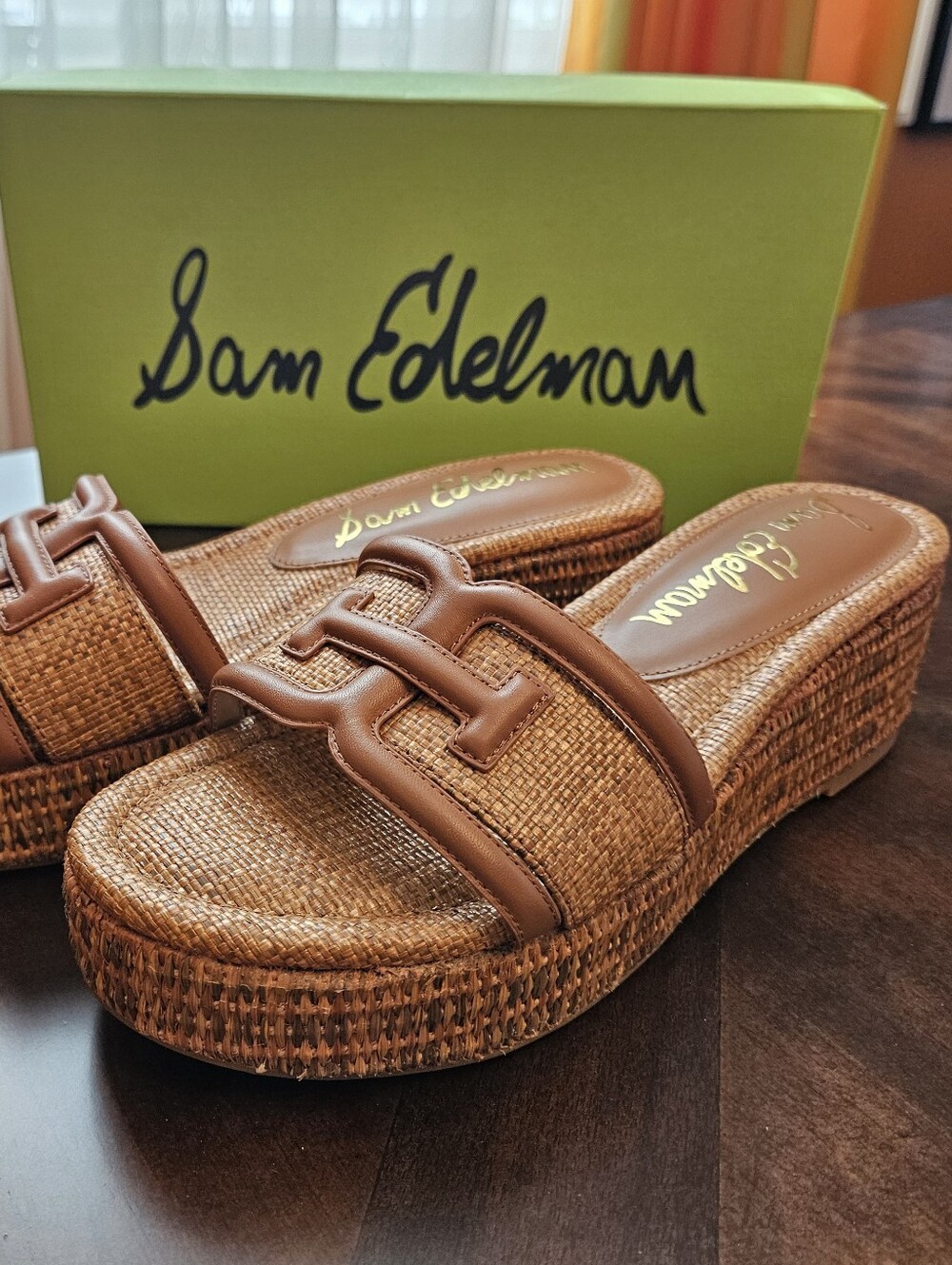 NIB Sam Edelman Women's Pauleena Platform Wedge Slide Sandals Size 9.5M - Picture 4 of 14